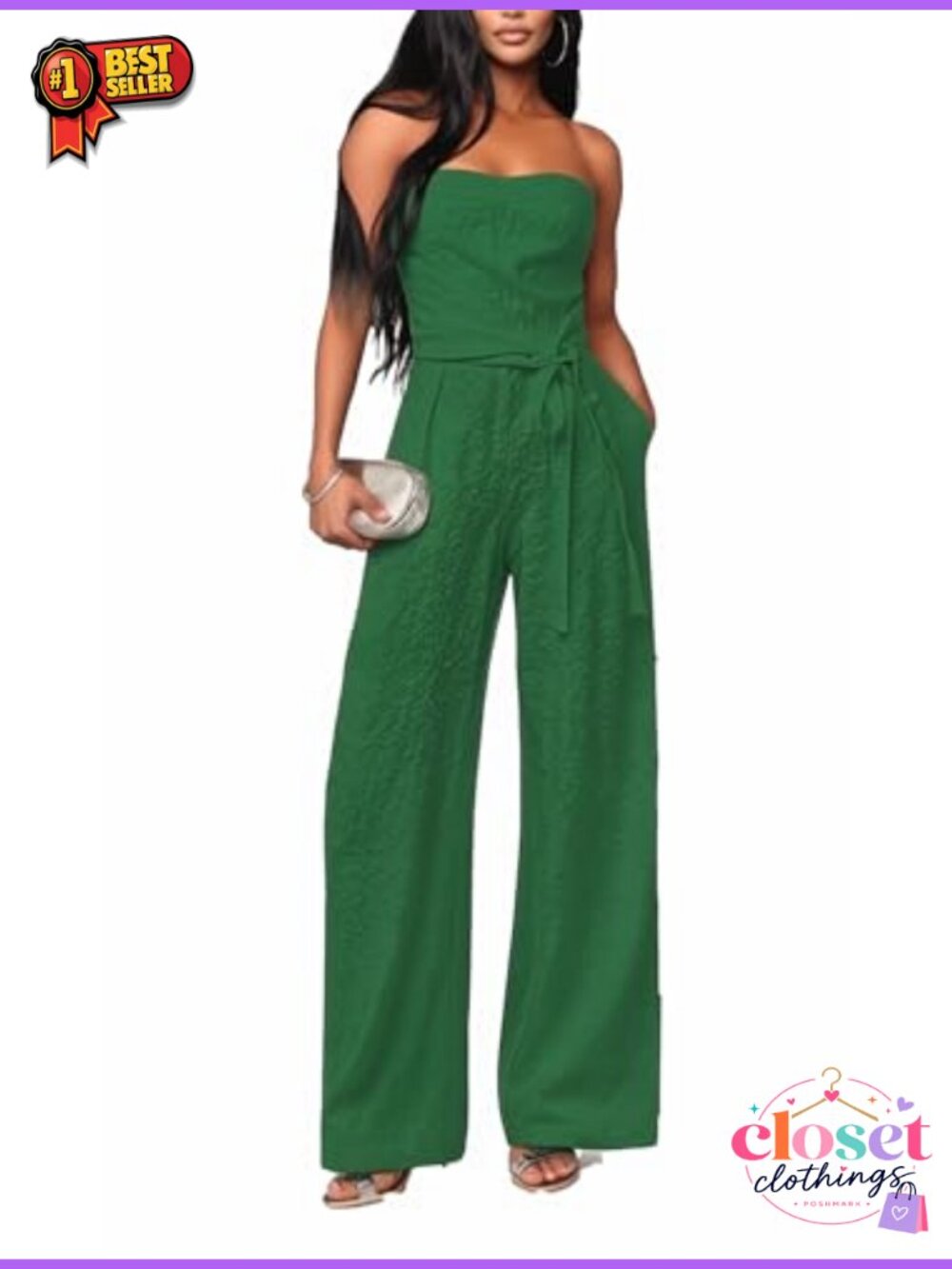 Sleeveless Wide Leg Jumpsuit Pleated Long Pant Romper Backless Off Shoulder